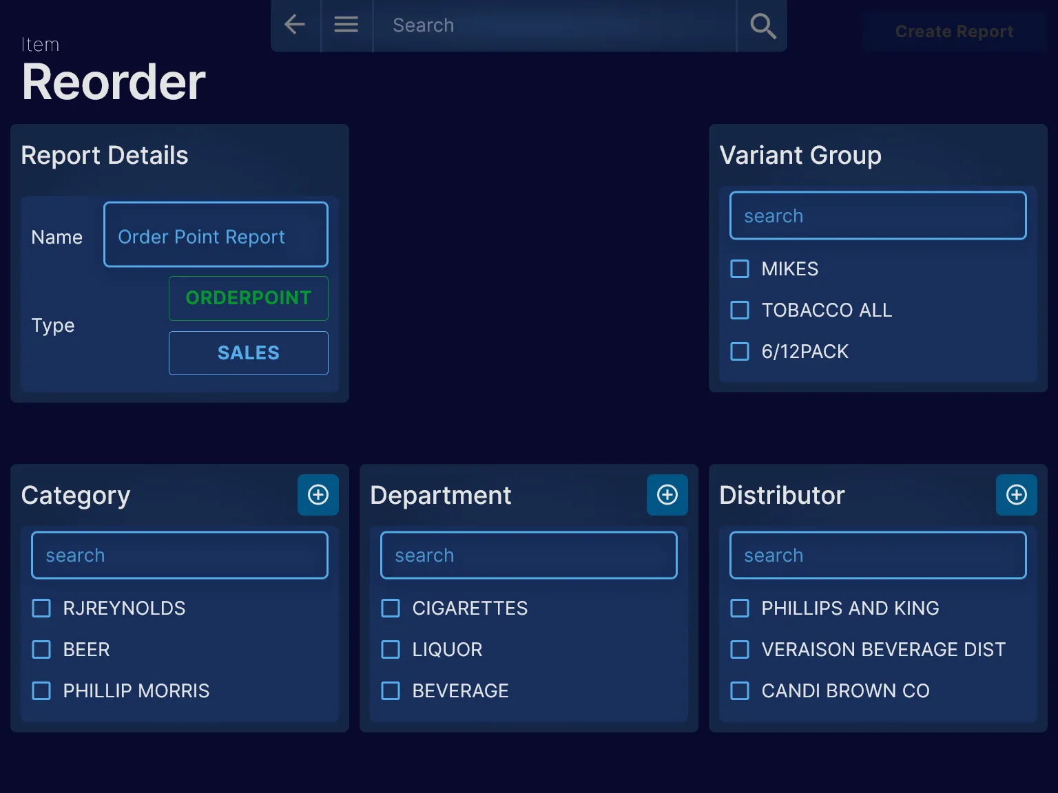 Create Order Point Reports