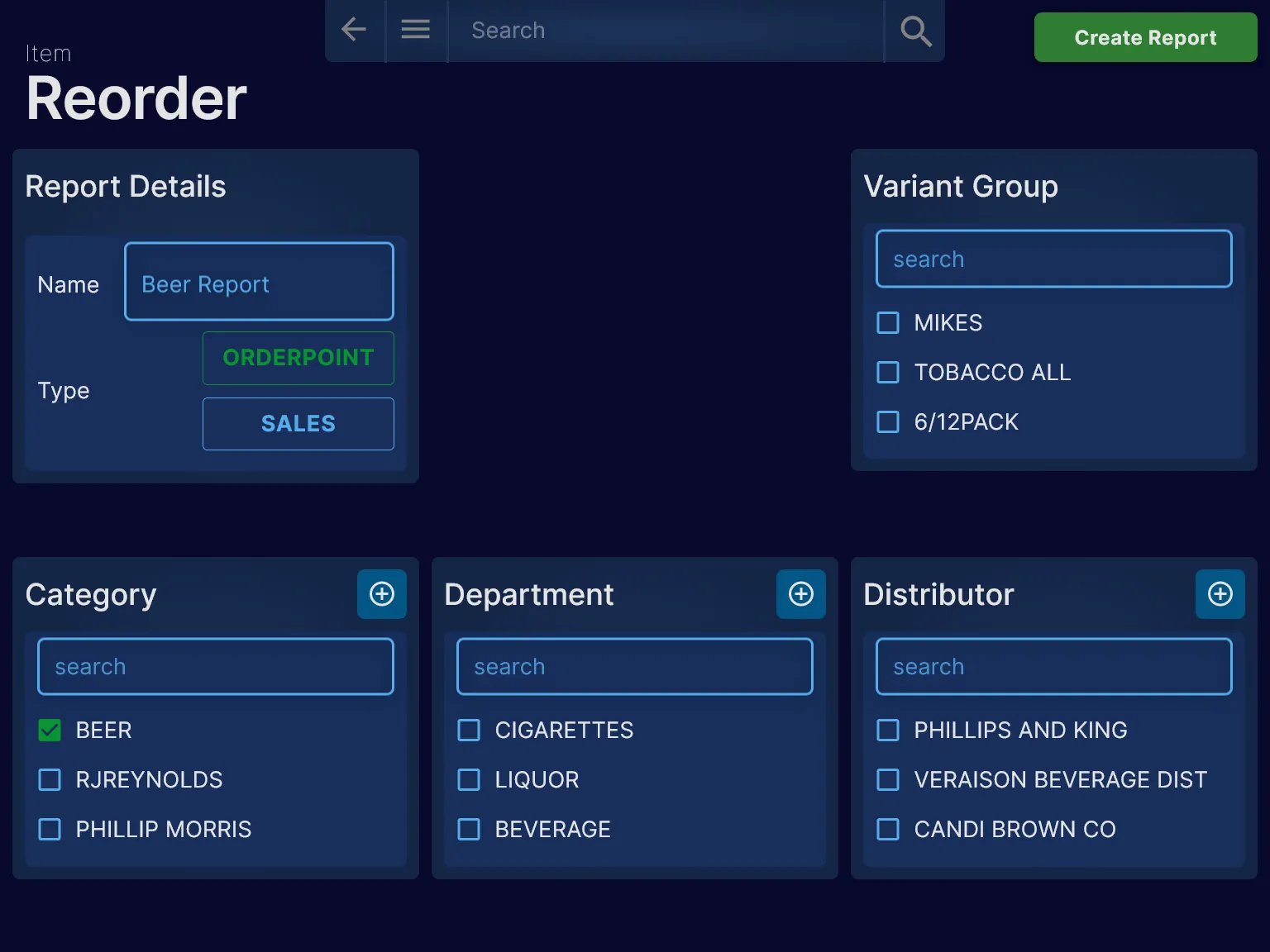 Create Order Point Reports